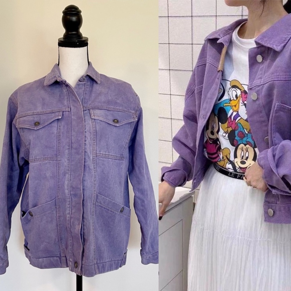 Vintage 80s Calvin Klein Purple Denim Jacket